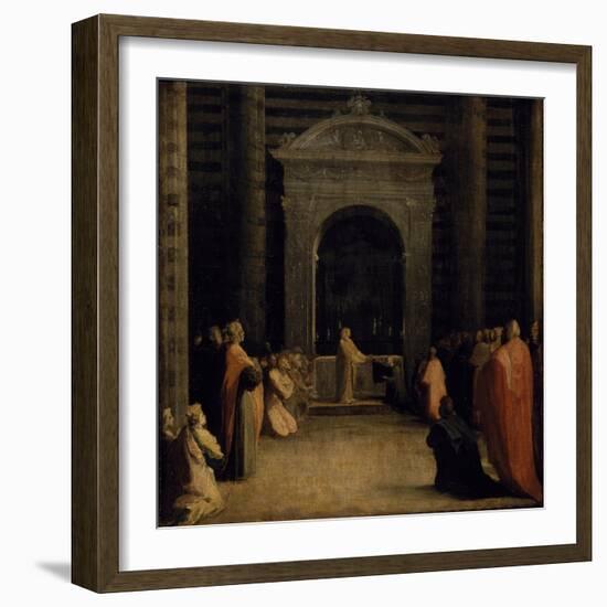 The Offering of the Keys of the City of Siena to the Virgin, on or after 1526-Domenico Beccafumi-Framed Giclee Print