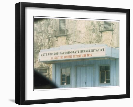 The Offices of Bob Barton State Representative in a Small Texas Town-null-Framed Photographic Print