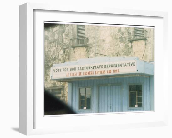 The Offices of Bob Barton State Representative in a Small Texas Town-null-Framed Photographic Print