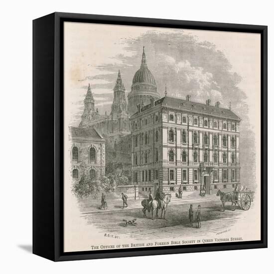 The Offices of the British and Foreign Bible Society in Queen Victoria Street, London-null-Framed Stretched Canvas