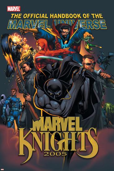 The Official Handbook Of The Marvel Universe: Marvel Knights 2005 Cover: Black Panther-Pat Lee-Lamina Framed Poster