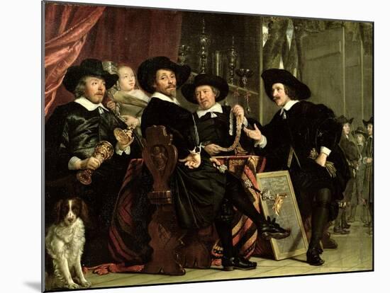 The Officials of the Company of Bowyers of St. Sebastian at Amsterdam, 1653-Bartolomeus Van Der Helst-Mounted Giclee Print