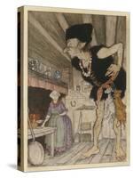 The Ogre and His Wife-Arthur Rackham-Stretched Canvas