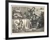 The Ogre Glares at Puss in Boots as He Bows and Scrapes Before Him-Gustave Dor?-Framed Art Print