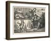 The Ogre Glares at Puss in Boots as He Bows and Scrapes Before Him-Gustave Dor?-Framed Art Print