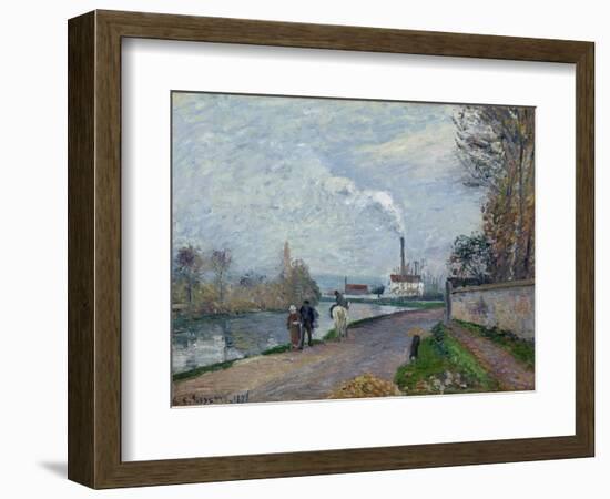 The Oise Near Pontoise in Grey Weather, 1876-Camille Pissarro-Framed Giclee Print