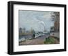 The Oise Near Pontoise in Grey Weather, 1876-Camille Pissarro-Framed Giclee Print