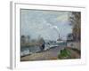 The Oise Near Pontoise in Grey Weather, 1876-Camille Pissarro-Framed Giclee Print