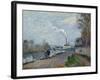 The Oise Near Pontoise in Grey Weather, 1876-Camille Pissarro-Framed Giclee Print