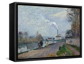 The Oise Near Pontoise in Grey Weather, 1876-Camille Pissarro-Framed Stretched Canvas