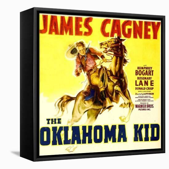 THE OKLAHOMA KID, James Cagney on window card, 1939.-null-Framed Stretched Canvas
