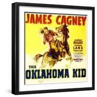 THE OKLAHOMA KID, James Cagney on window card, 1939.-null-Framed Art Print