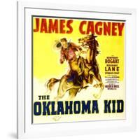 THE OKLAHOMA KID, James Cagney on window card, 1939.-null-Framed Art Print