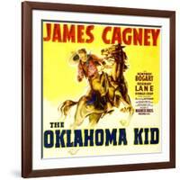 THE OKLAHOMA KID, James Cagney on window card, 1939.-null-Framed Art Print