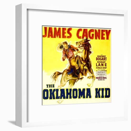 THE OKLAHOMA KID, James Cagney on window card, 1939.-null-Framed Art Print