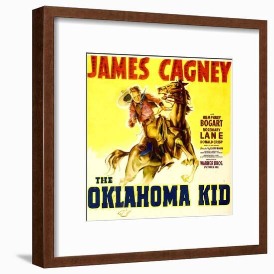 THE OKLAHOMA KID, James Cagney on window card, 1939.-null-Framed Art Print
