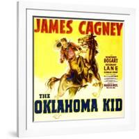 THE OKLAHOMA KID, James Cagney on window card, 1939.-null-Framed Art Print