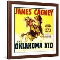 THE OKLAHOMA KID, James Cagney on window card, 1939.-null-Framed Art Print