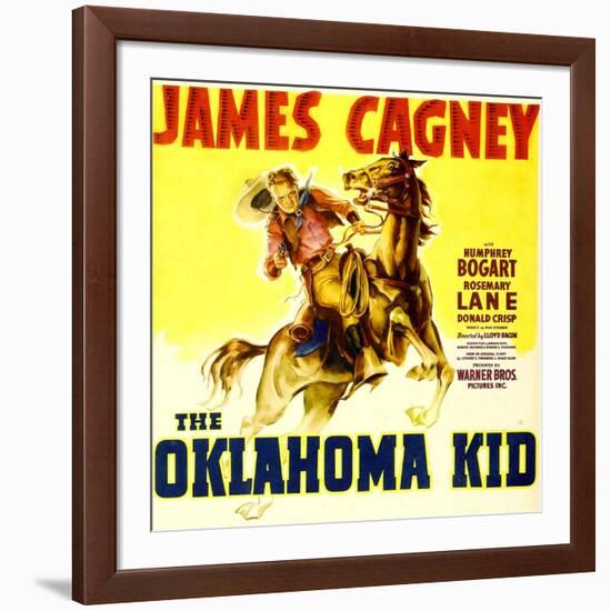 THE OKLAHOMA KID, James Cagney on window card, 1939.-null-Framed Art Print