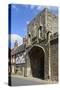The Old Abbey Entrance and Medieval Timber Framed Houses-Peter Richardson-Stretched Canvas