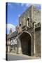 The Old Abbey Entrance and Medieval Timber Framed Houses-Peter Richardson-Stretched Canvas