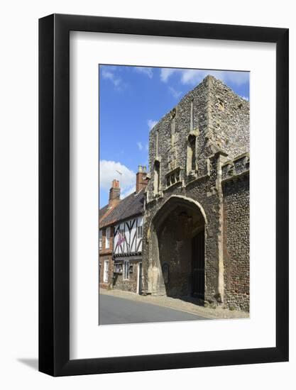 The Old Abbey Entrance and Medieval Timber Framed Houses-Peter Richardson-Framed Photographic Print