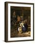 The Old Admirer, Rural Tavern with Card Playing Farmers in the Background-Jan Steen-Framed Giclee Print