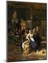 The Old Admirer, Rural Tavern with Card Playing Farmers in the Background-Jan Steen-Mounted Giclee Print