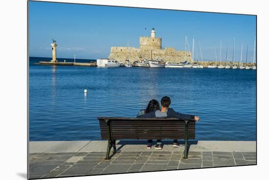 The Old Agios Nikolaos Fortress and Lighthouse in Mandraki Harbour-Michael Runkel-Mounted Photographic Print