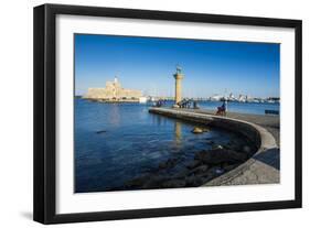 The Old Agios Nikolaos Fortress, Mandraki Harbour, Rhodes Town, Dodecanese Islands, Greek Islands-Michael Runkel-Framed Photographic Print