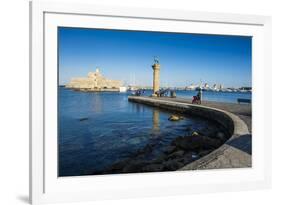 The Old Agios Nikolaos Fortress, Mandraki Harbour, Rhodes Town, Dodecanese Islands, Greek Islands-Michael Runkel-Framed Photographic Print