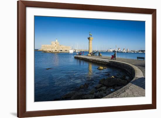 The Old Agios Nikolaos Fortress, Mandraki Harbour, Rhodes Town, Dodecanese Islands, Greek Islands-Michael Runkel-Framed Photographic Print