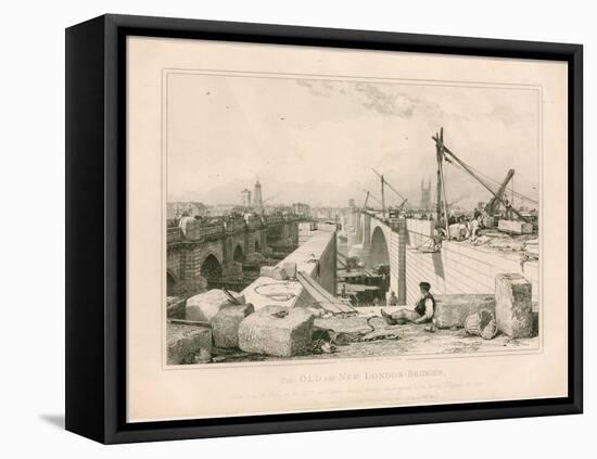 The Old and New London Bridges, 1830-Edward William Cooke-Framed Stretched Canvas