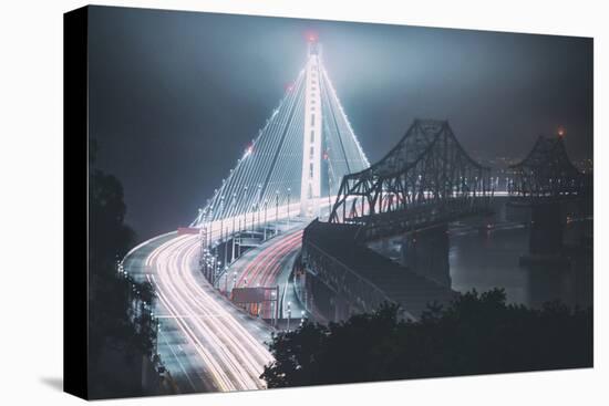 The Old and The New Bay Bridge, Oakland, San Francisco-Vincent James-Stretched Canvas