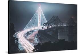The Old and The New Bay Bridge, Oakland, San Francisco-Vincent James-Stretched Canvas