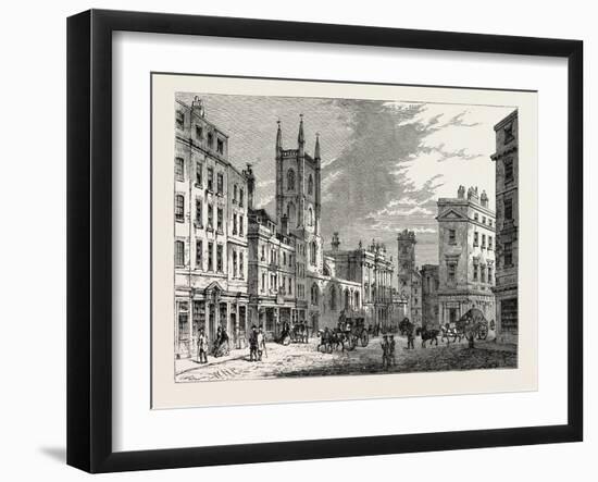 The Old Bank Looking from the Mansion House 1730, London-null-Framed Giclee Print