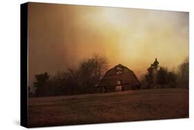 The Old Barn on a Fall Evening-Jai Johnson-Stretched Canvas