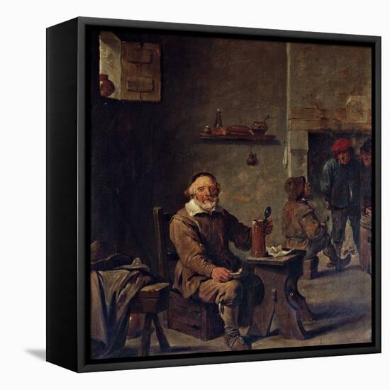 The Old Beer Drinker-David Teniers II-Framed Stretched Canvas