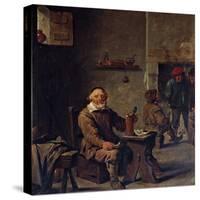 The Old Beer Drinker-David Teniers II-Stretched Canvas