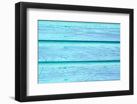 The Old Blue Paint Wood Texture with Natural Patterns-Madredus-Framed Photographic Print