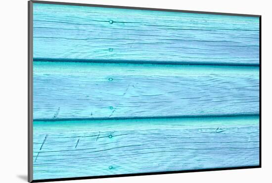 The Old Blue Paint Wood Texture with Natural Patterns-Madredus-Mounted Photographic Print