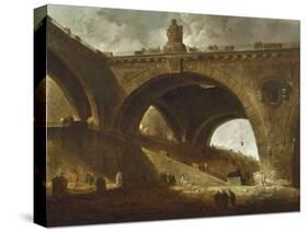 The Old Bridge, c.1760-Hubert Robert-Stretched Canvas