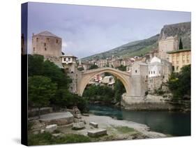 The Old Bridge Stari Most, Mostar, Bosnia-Hercegovia-Walter Bibikow-Stretched Canvas