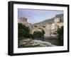 The Old Bridge Stari Most, Mostar, Bosnia-Hercegovia-Walter Bibikow-Framed Photographic Print