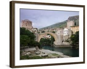 The Old Bridge Stari Most, Mostar, Bosnia-Hercegovia-Walter Bibikow-Framed Photographic Print