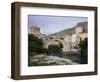 The Old Bridge Stari Most, Mostar, Bosnia-Hercegovia-Walter Bibikow-Framed Photographic Print