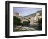 The Old Bridge Stari Most, Mostar, Bosnia-Hercegovia-Walter Bibikow-Framed Photographic Print
