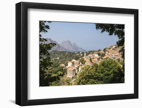 The old citadel of Evisa perched on the hill surrounded by mountains, Southern Corsica, France, Eur-Roberto Moiola-Framed Photographic Print