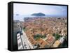 The Old City Rooftops and Island of Lokrum, Dubrovnik, Dalmatian Coast, Croatia-Steve Vidler-Framed Stretched Canvas