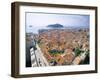 The Old City Rooftops and Island of Lokrum, Dubrovnik, Dalmatian Coast, Croatia-Steve Vidler-Framed Photographic Print